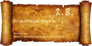 Krautheim Bence névjegykártya